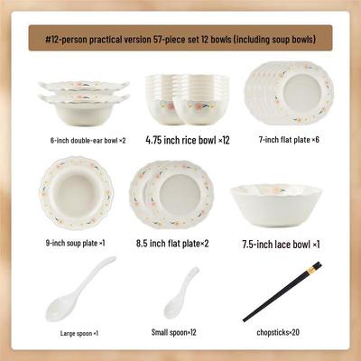 Mo De Lanka Французский Белый Пион Мокко Набор Посуды