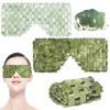Jade Eye Mask Facial Cooling Mask Alleviate Puffiness Sleeping Eye Mask 100% Real Jade Stone Beads for Hot & Cold Therapy