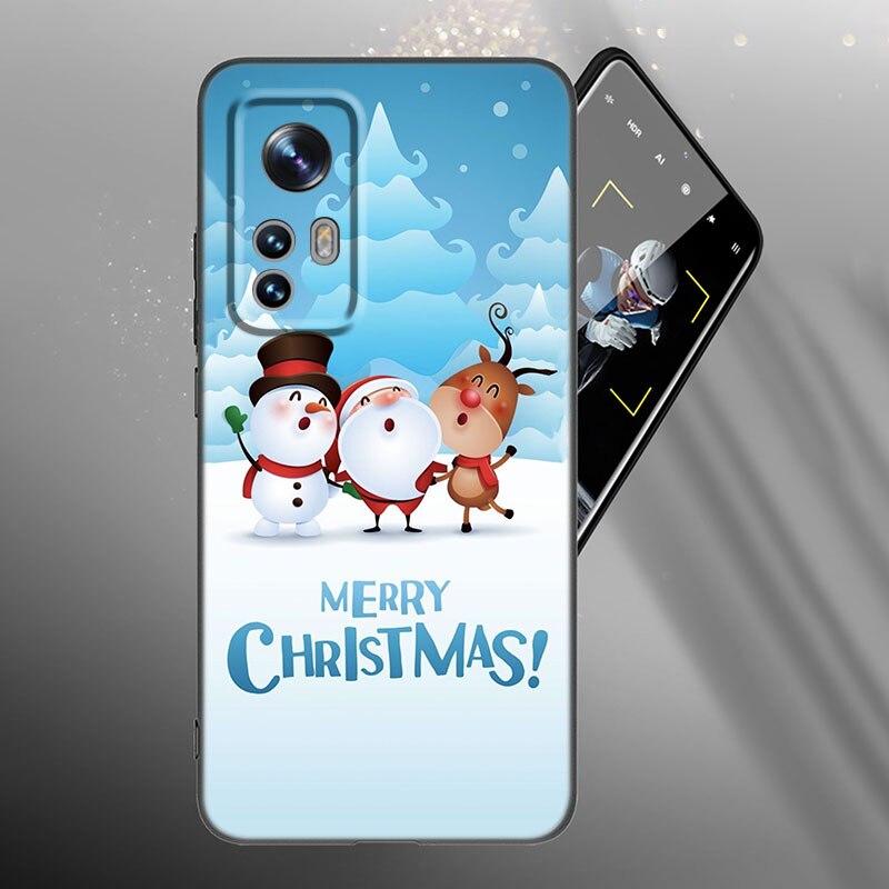 Снежный С Рождеством Чехол для телефона для Xiaomi Mi 10T 11i 11T Note 10 11 Lite NE F1 POCO F3 M3 X3 GT NFC M4 X4 Pro 5G Черная крышка