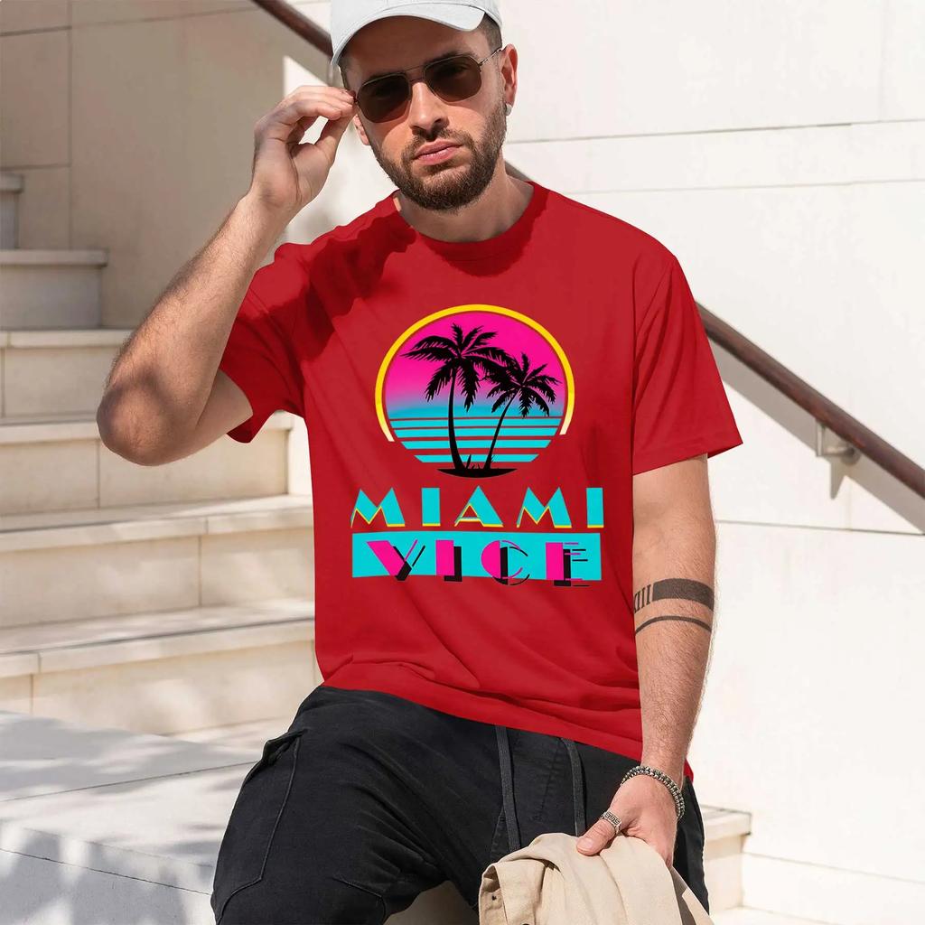 VICE 2026 fashion heavyweight hot selling retro printed pattern fun round neck T-shirt for daily comfort