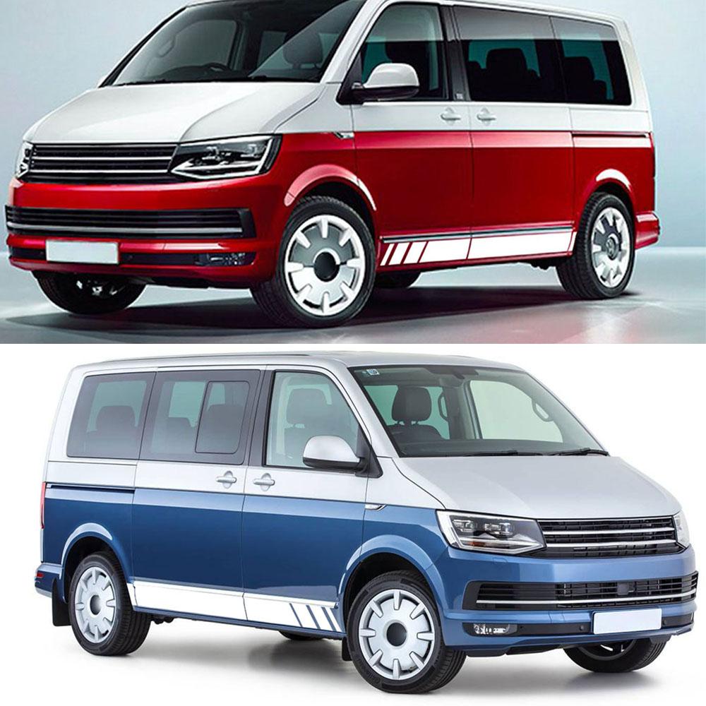 2 шт., боковые наклейки на дверь автомобиля для Volkswagen VW Transporter T4 T5 T6 Caravelle Multivan Camper Van, виниловые наклейки, аксессуары