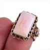 Натуральный розовый опал драгоценный камень двухцветное серебро 925 пробы ювелирное кольцо размер 6 Z0n36