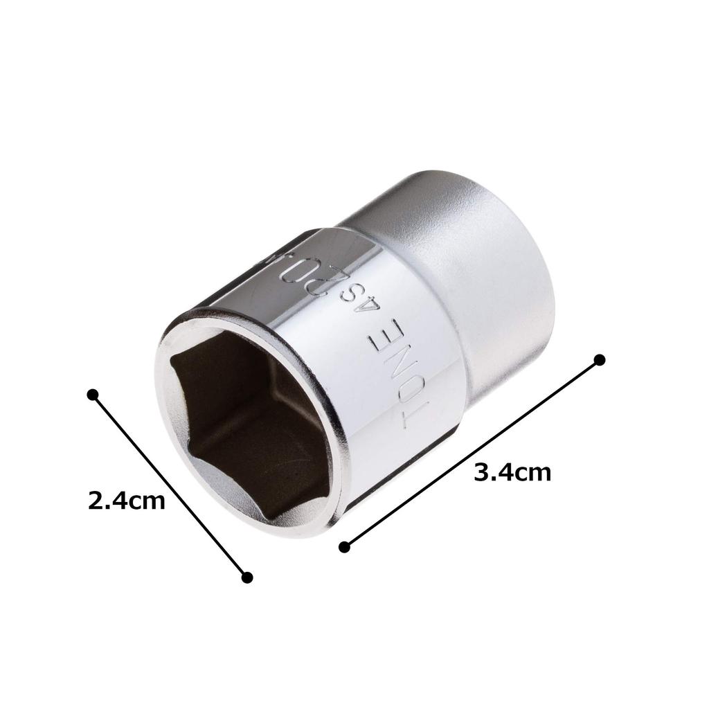 TONE Socket Drive Angle Width Across Flats 20mm (Hexagonal) 4S-20 12.7mm (1/2")
