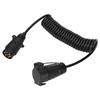 7 Pin Trailer Plug With 98.4in Spring Extension Cable 12V Wiring Adapter Connector Accessory