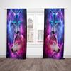 Set Of 2 Flat Curtains Polyester Material Double Wolf Print Art Design Pole Bag Bedroom Home Decoration Curtain Perfect For Sleeping Area