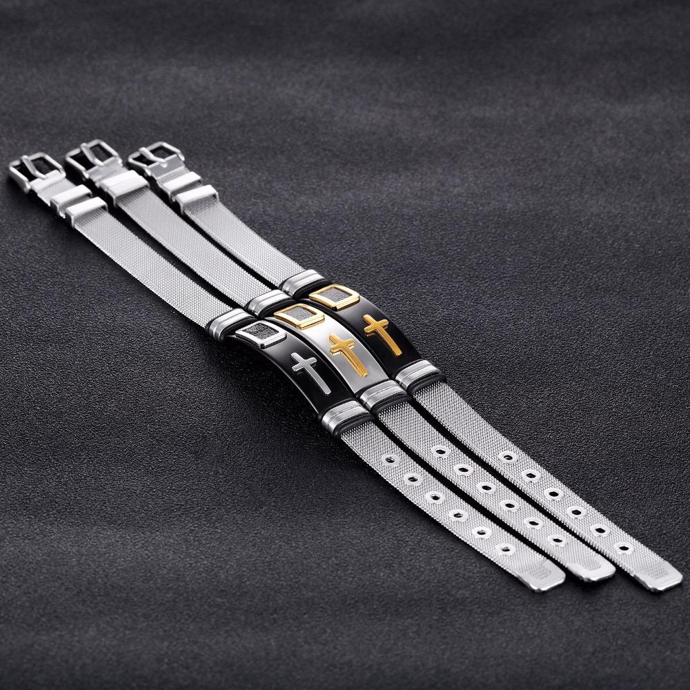 Stainless Steel Religious Bracelet Adjustable Fashion Bracelet Unique Men's Jewelry Friends