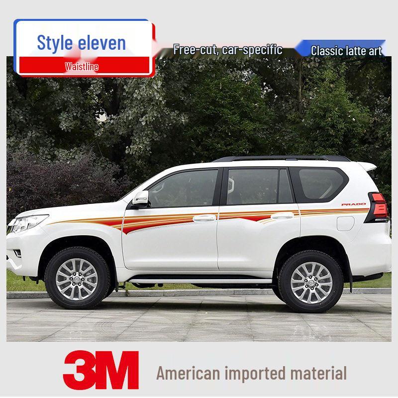 Toyota Prado 10-22 Модели Автомобильная Полоса на Кузов Наклейка на Поясную Линию.