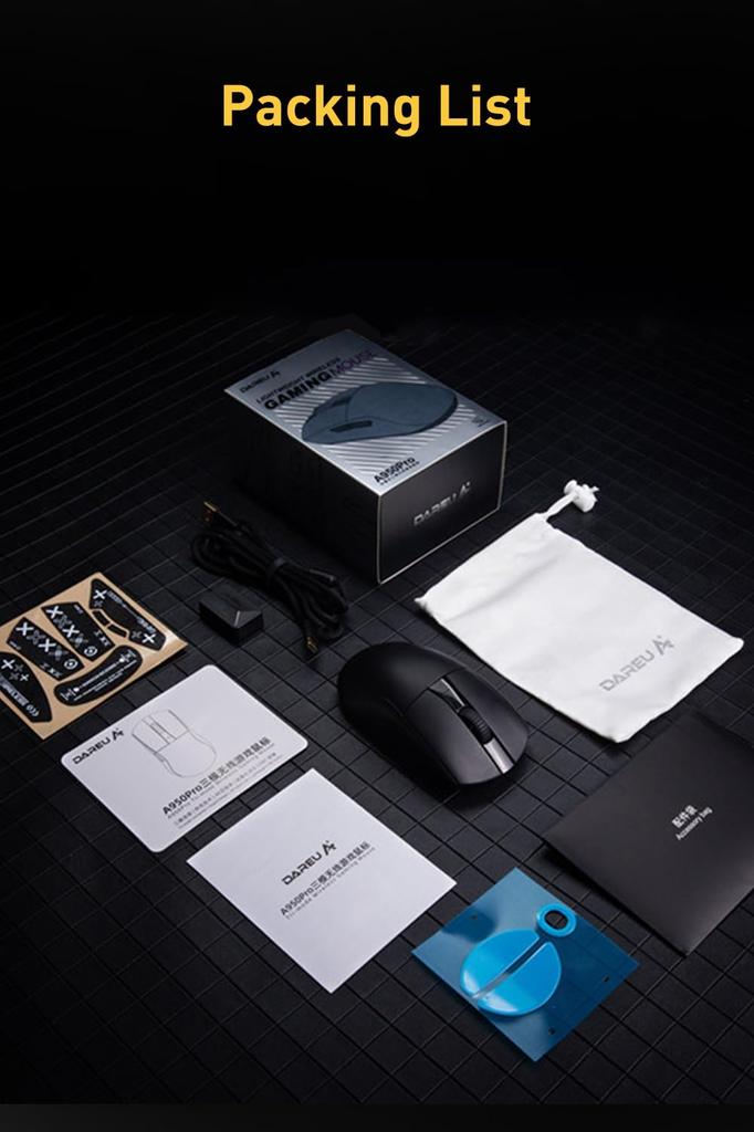 DAREU A950PRO Gaming Mouse 4K Wireless 55g Ultra Light Wireless PAW3395 Sensor 26000DPI Connectable Fast Charging with 4000Hz Receiver Year