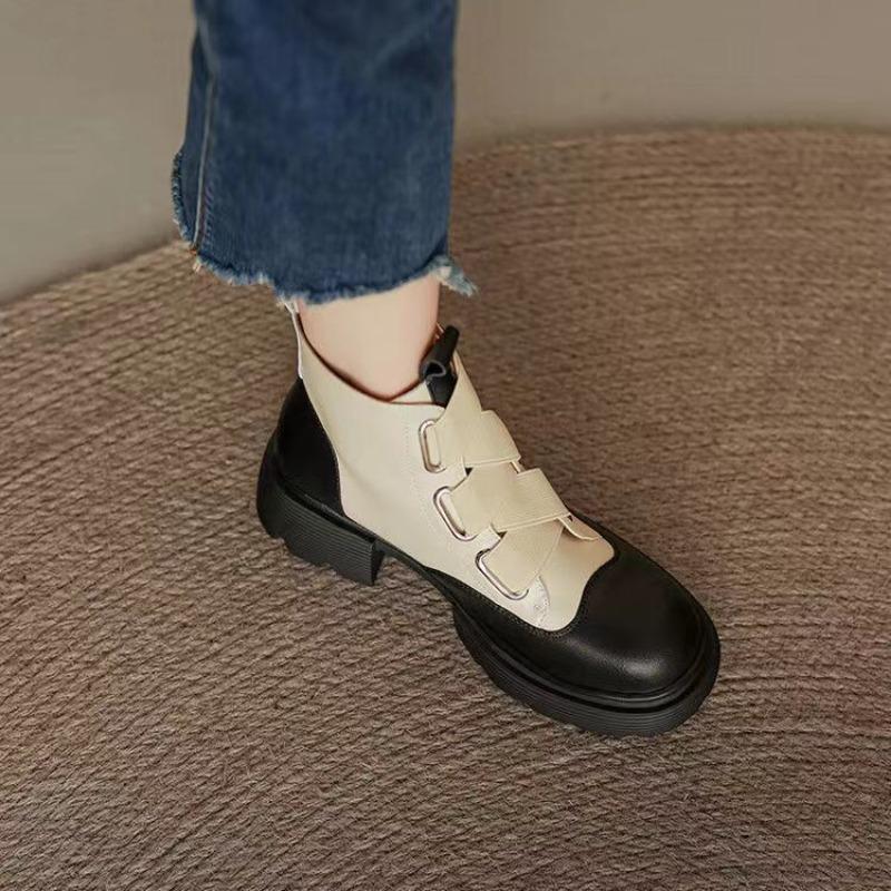 Модные ботильоны на платформе в цвете, женские короткие ботинки в стиле панк, боевые ботинки с круглым носком для женщин, толстый мех, большой размер, теплые