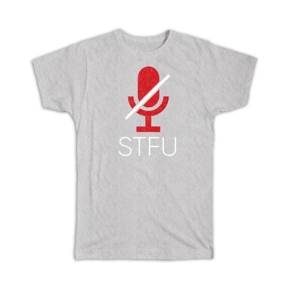 Gift T-Shirt : Retro Microphone Print STFU Music Radio Vintage Card Poster