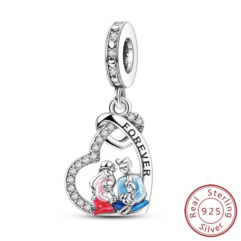 New Copper Charms Bead Penguin Owl Bow Heart Charm Fit Original Pendant Bracelet Jewelry Making For Women Gift