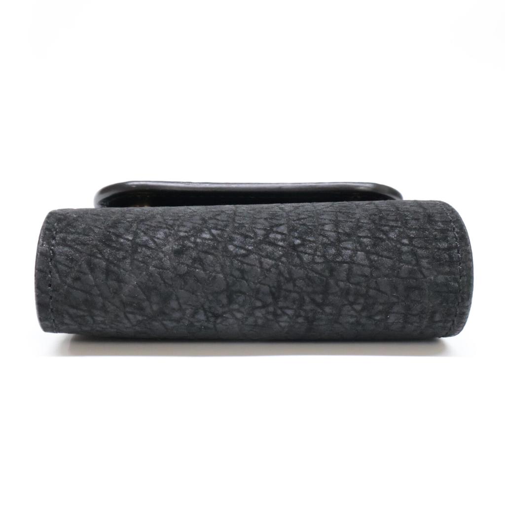 WILDSWANS CSS-ENO/HP/BKxSD/BK Eno Hippopotamus/Saddle Pull-Up Small Mini Wallet Bifold Wallet with Coin Pocket blackUsed