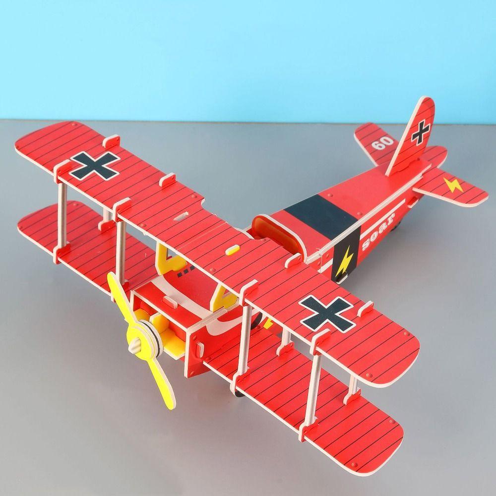 Handmade Airplane Puzzle 3D Education Puzzles Game Montessori Toys  Kids