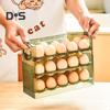 Ящик для хранения яиц с ручкой, большой вместимости, многослойный дизайн, экономящий место, держатель для яиц, органайзер для кухни и холодильника