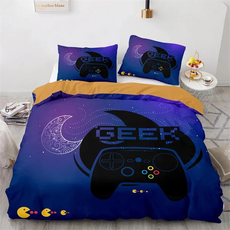 Игровой комплект постельного белья Twin Full Size Детская наволочка с геймпадом Для мальчиков и девочек Декор спальни Полиэстер Чехол на одеяло с геймпадом