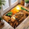 Majestic Lion at Sunset Patterned carpet, non slip mat suitable for living room and bedroom sofas