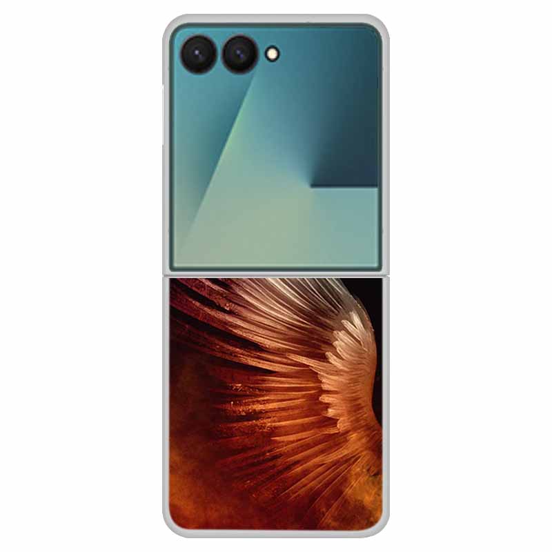 For Samsung Z Flip7 Flip 7 Case Flower Colour Back Cover Hard PC Phone Cases For Samsung Galaxy Z Flip7 Foldable Tansparent Capa