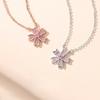 Japan and Korea Sweet Mori Cherry Blossom Necklace Female Ins Niche Design High-end Light Luxury Temperament Collarbone Chain