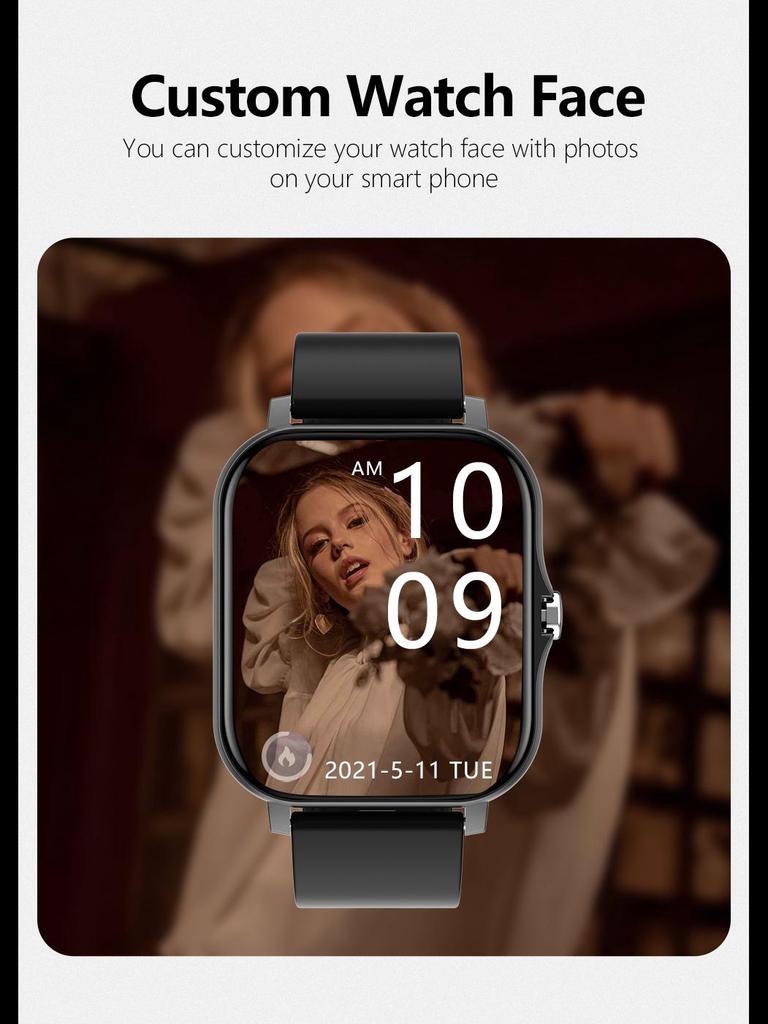 Умные часы Y13: Спортивный браслет 1,83 дюйма с функцией звонков по Bluetooth, пульсометром, сенсорным экраном, модель H13.