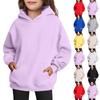 Winter Boy And Girls Solid Color Long Sleeved Hooded Sweatshirt Tops