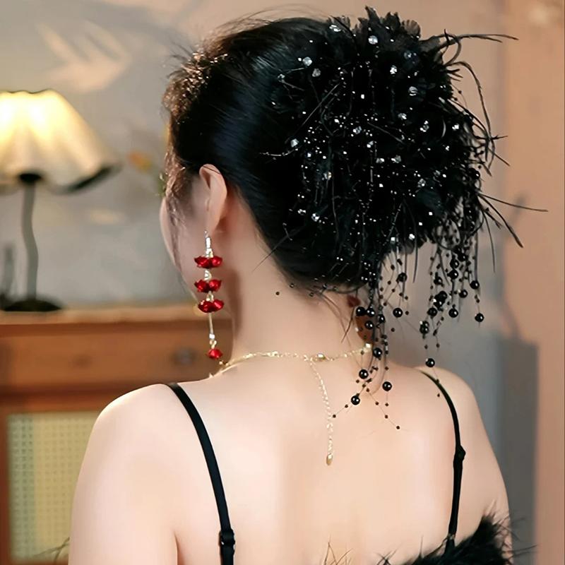 Элегантная сетчатая цветочная заколка для волос для женщин Элегантная заколка-кисточка в виде акулы Модные аксессуары для волос для девочек