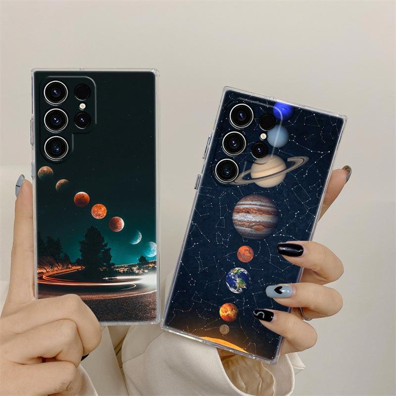 Космос Планета Луна Звезды Вселенная Прозрачный Чехол Для Samsung Galaxy S26 S25 S24 S23 Ultra S21 FE S22 Plus S26 Ultra Чехол для Телефона