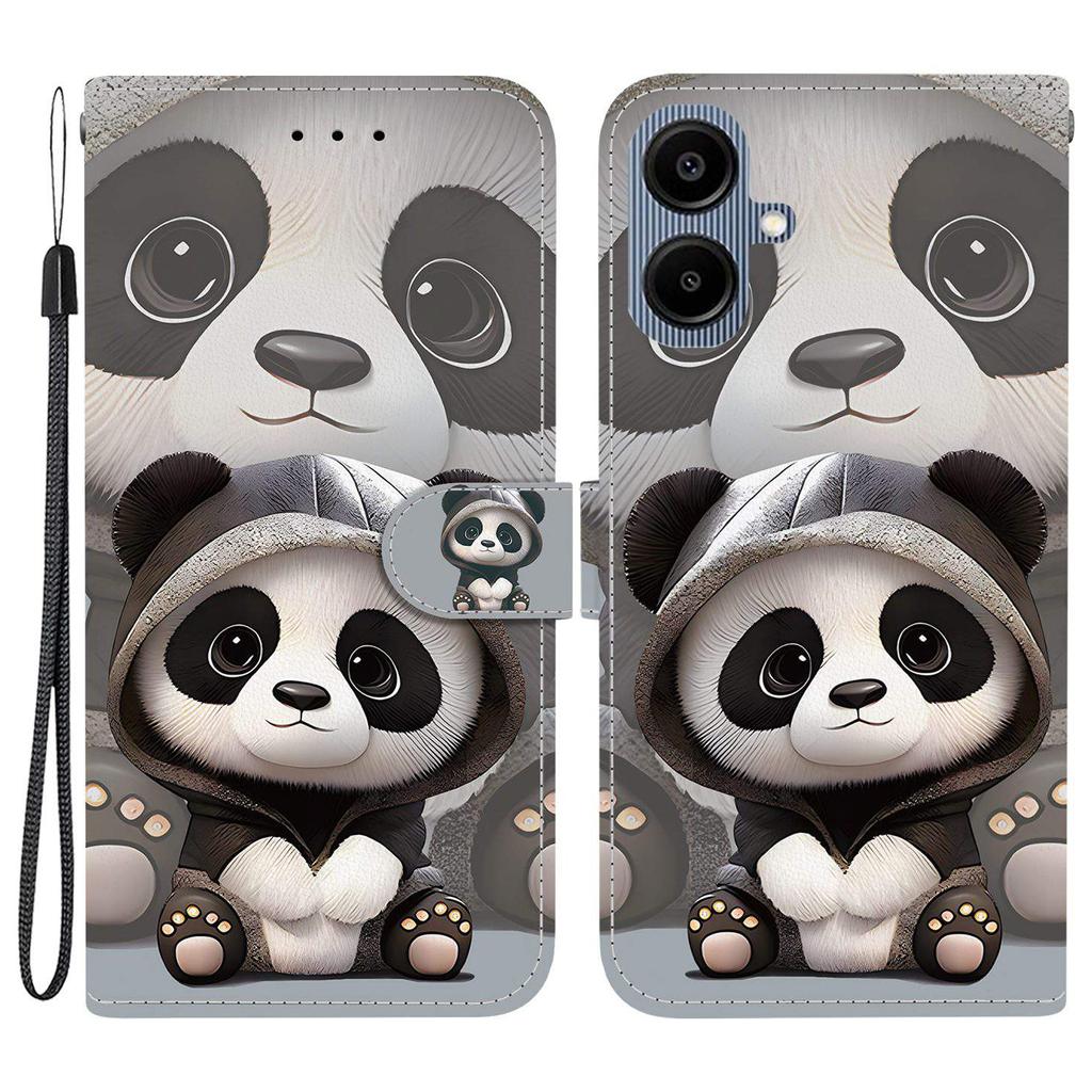 Чехол-кошелек для Samsung Galaxy A07 4G/A06 4G/A06 5G с принтом, кожаный чехол-подставка для телефона со шнурком