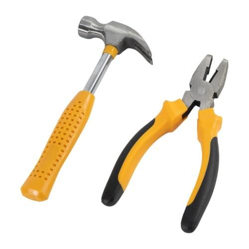 STEELMIGHT 24-Piece Home Tool Set for Beginners, DIY Tool Set with Hammer, Screwdriver Bits, Tape Measure, and Combination Pliers, Compact Toolbox Set