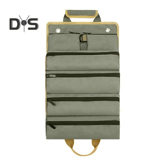 Tool Roll Up Bag with Handle Multi-compartments Large Capacity Zipper Closure Waterproof Heavy-Duty Tool Organizer Bag