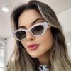 Винтажные маленькие солнцезащитные очки «Кошачий глаз» с заклепками для женщин, модные, роскошные, дизайнерские, полигональные, «Кошачий глаз», УФ400