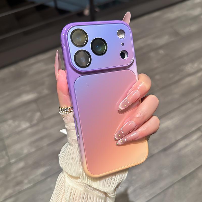 Подходит для iPhone11proMax глянцевый всесторонний чехол-бампер с градиентным изменением цвета Apple 11 Orange Sea противоударный защитный чехол 11
