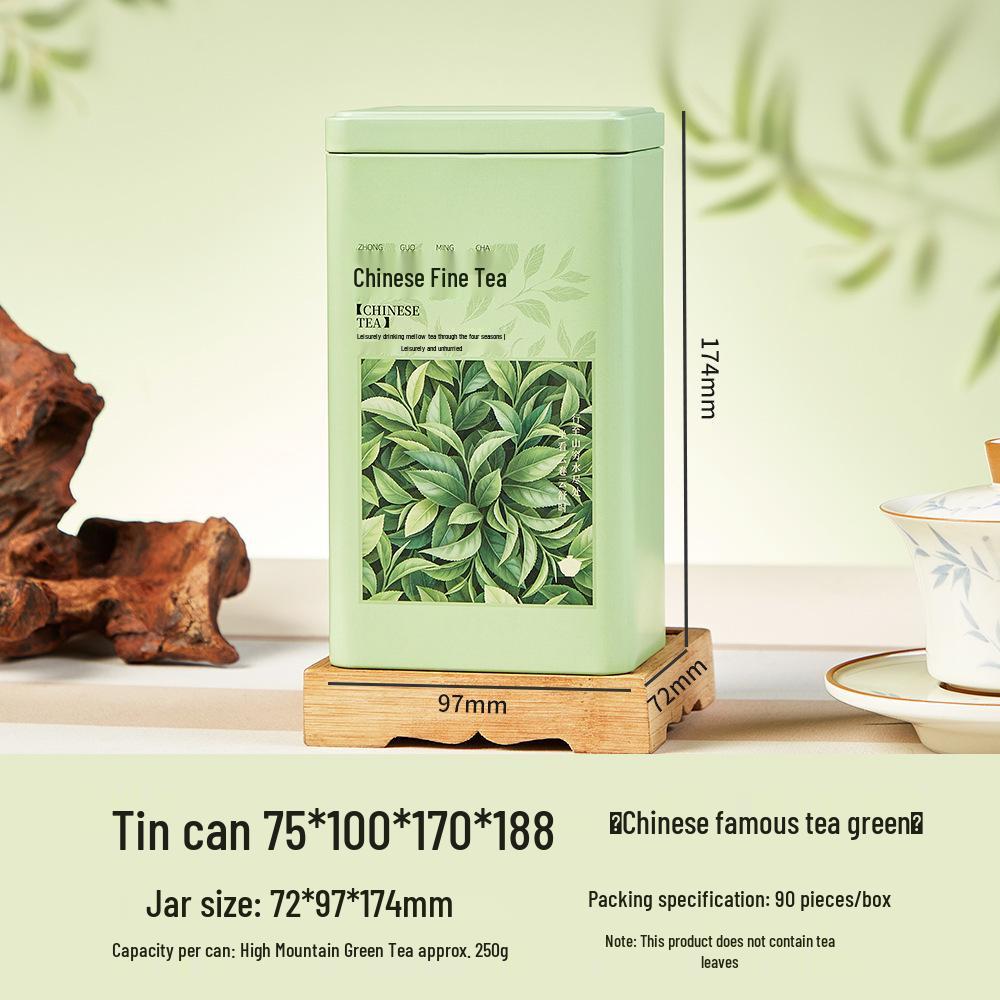 Квадратная металлическая банка для чая: Жасминовый, Зеленый, Черный, Белый, Пуэр, Билочунь