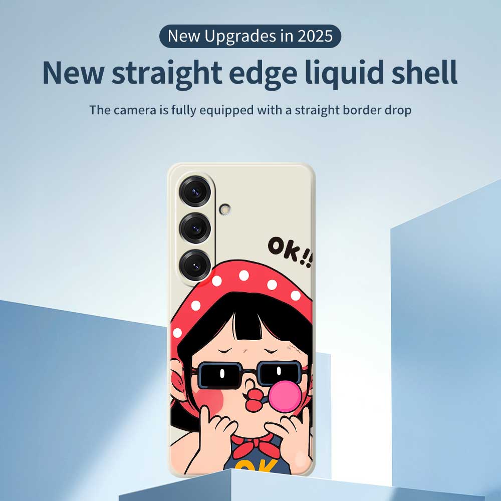 For Samsung Galaxy S25 Case Cute Kid Pattern Printing Straight Edge TPU Phone Back Cover