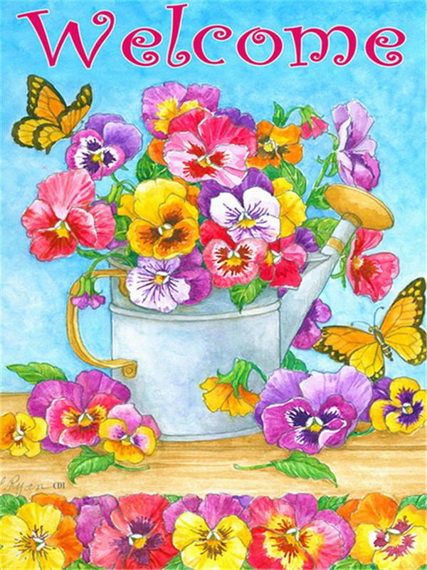 5D алмазная живопись текст Добро пожаловать вышивка крестиком Новое поступление Алмазная вышивка цветок птица мозаика рукоделие Декор для дома