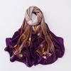 Summer Scarf with Floral Tassel Gradient Design, Long Scarf for Daily Leisure