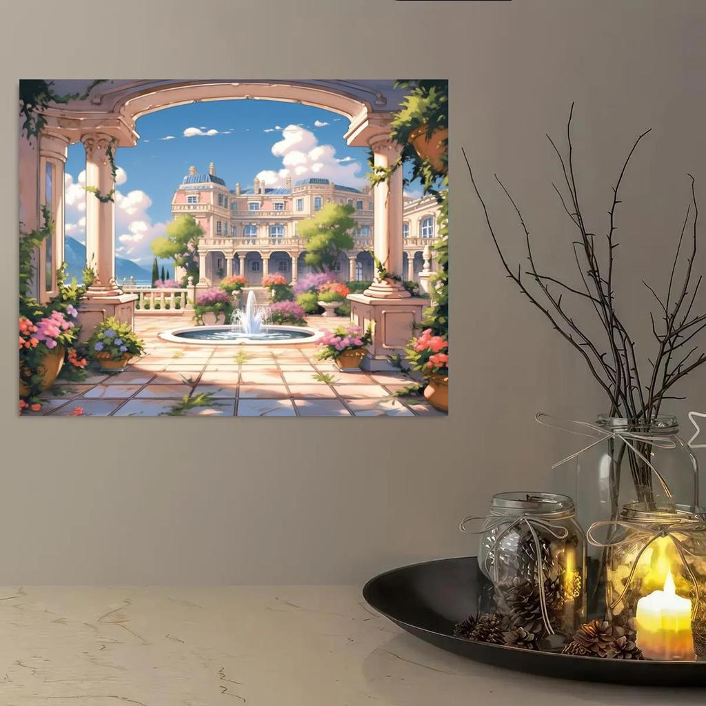 Рамка «сделай сам», картина по номерам для взрослых, наборы с изображением замка, настенное искусство, подарок, пейзаж, акриловая краска по номерам для домашнего декора, 40x50 см