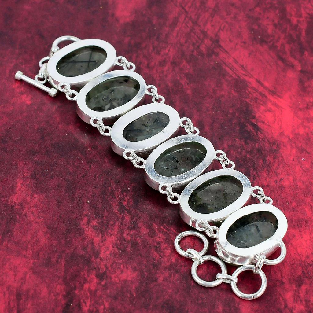 Браслет из пренита, Браслет из драгоценных камней, Ювелирные изделия ручной работы, Браслет из чистого серебра 925 пробы, Браслет-цепочка, Ювелирные изделия из пренита, подарок на помолвку