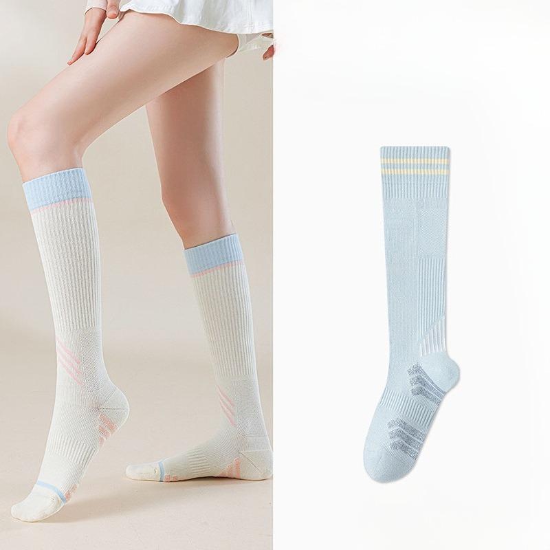 Female Professional Running Hiking Cycling Badminton Yoga Pilates Exercise Pressure Long Leg Socks