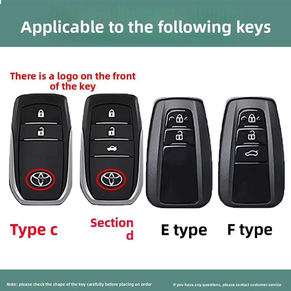 QHJS9 Leather Car Key Case Cover Shell for Toyota Alphard Crown Vellfire Previa - Anti-Scratch Key Protector with Keychain