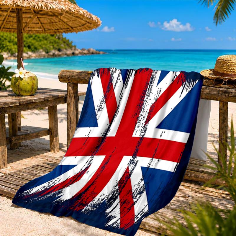 British Flag Artwork Beach Towel, Quick-drying, Easy to Care for, Suitable for Both Fitness and Beach Vacations,Sports Essential