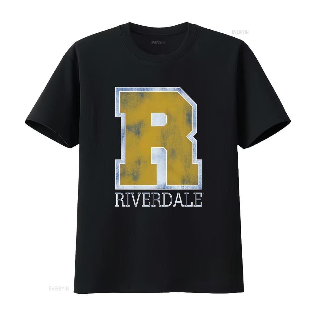 Riverdale Vintage Varsity Logo Royal Slim Fit T Shirt Vintage Washed Designer Clothes Streetwear Soft Stylish Homme Graphic