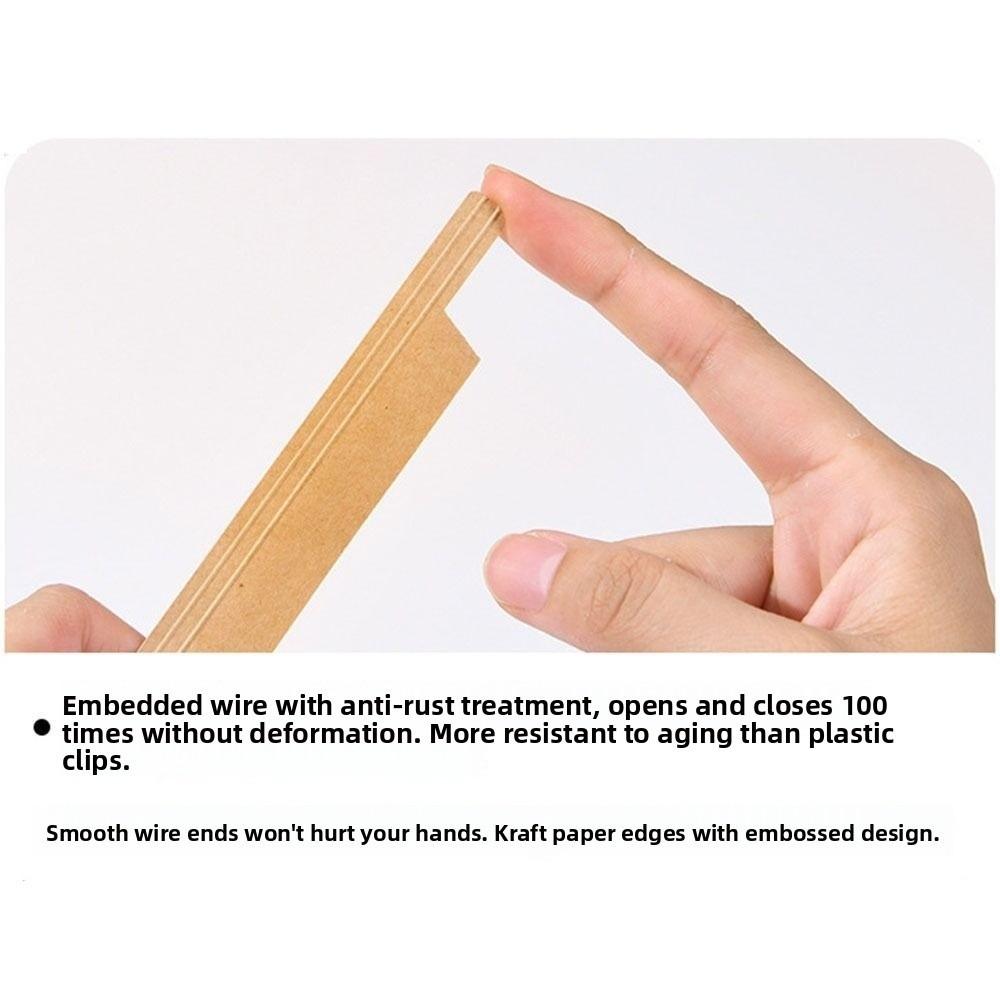 50Pcs Self-Adhesive Kraft Paper Bag Mouth Clip Packaging Bag Seal Kraft Paper Sealing Strip
