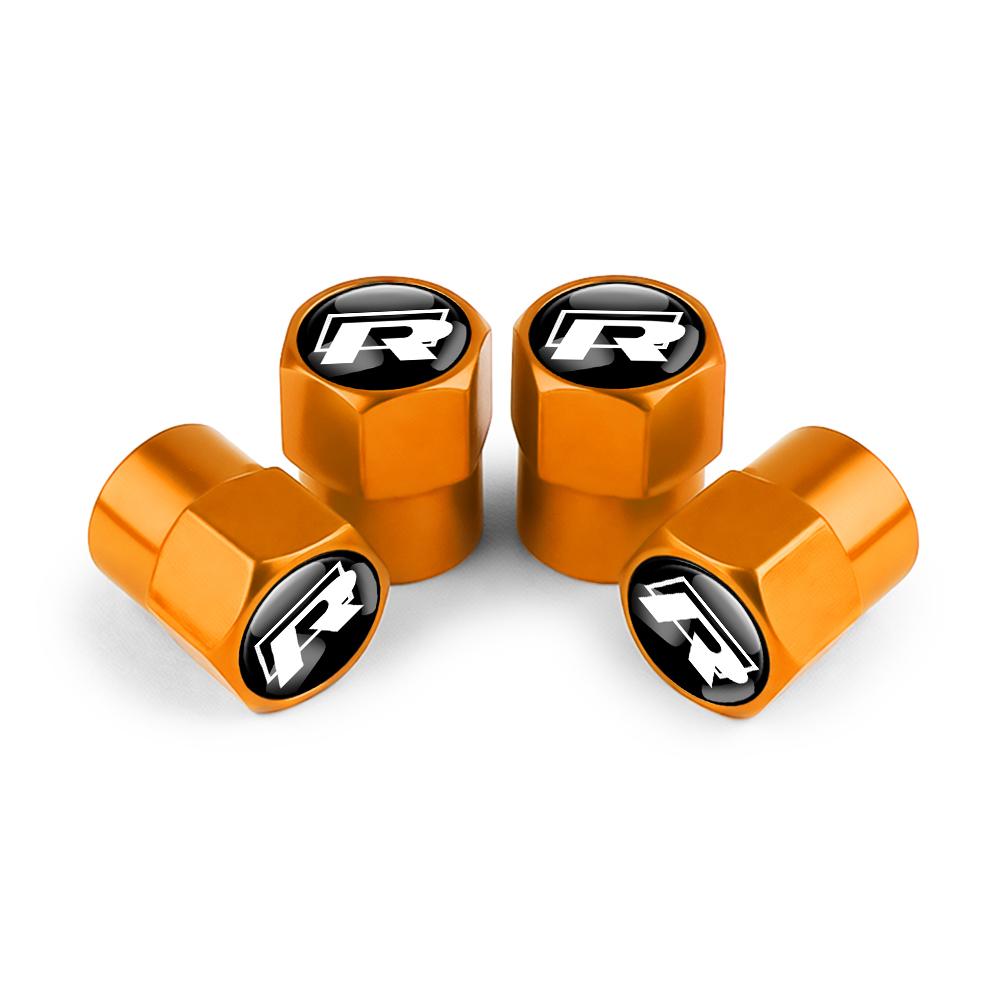 T264PCS Metal Car Wheel Tire Valve Caps Stem Cover Car Accessories For Volkswagen GTI Polo Golf Passat Scirocco Jetta Touareg RLINE