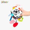 Black White Stroller Toy High Contrast Early Education Baby Plush Rattles Rings Hanging Toy for 0