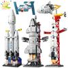 Mini Aviation Manned Rocket Model Building Blocks Space Aerospace Station Bricks City Construction Toys for Children