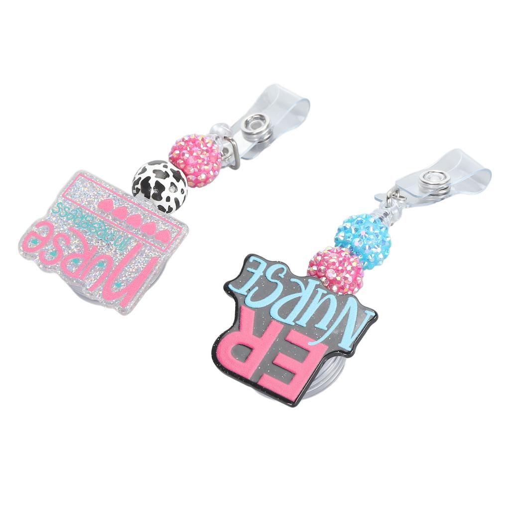 Держатель катушки для значка медсестры, выдвижной, расписанный вручную, бисерный, зажим для катушки для значка студента-медсестры для сестринского дела