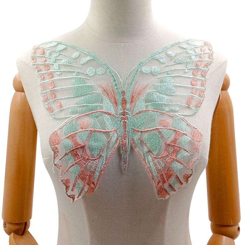 1Pc Black Embroidery Butterfly Patch for Elegant Wedding Dress Lace Fabric DIY Applique Accessories Fashion Stickers for Clothes