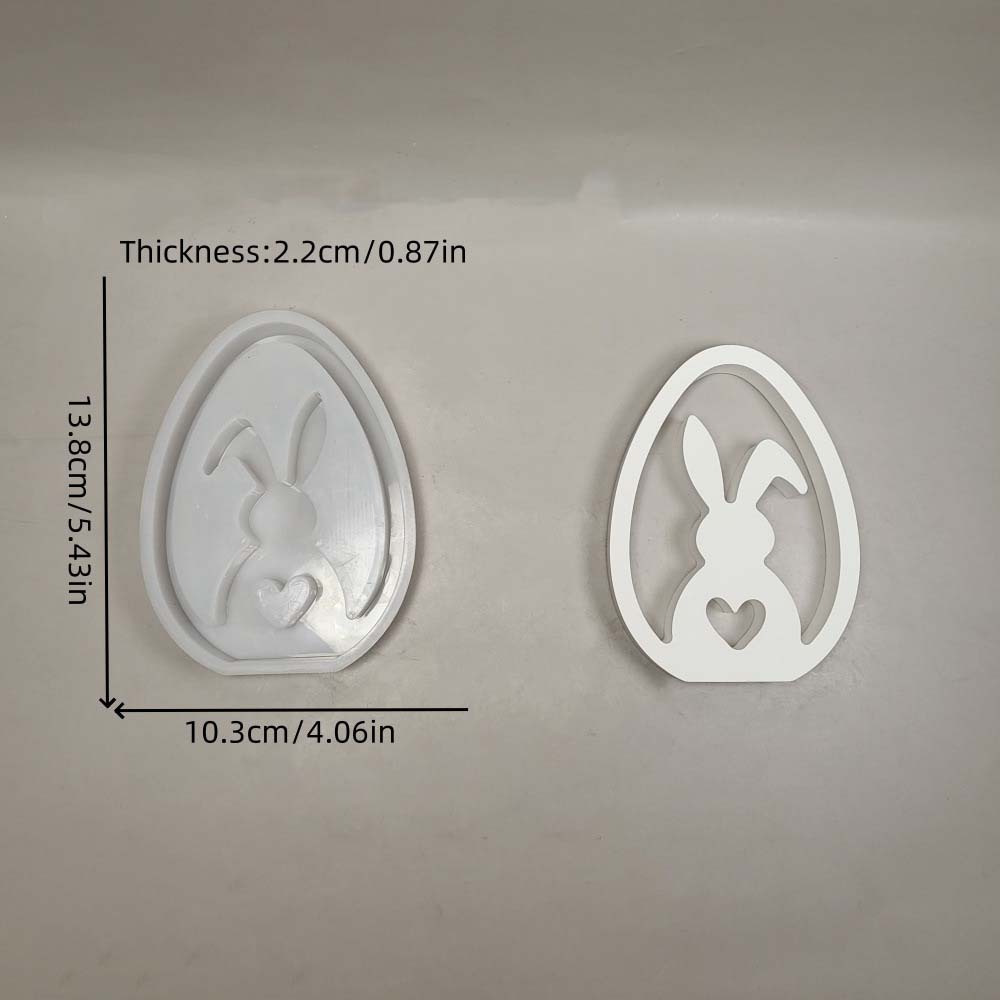 2025 Форма для пасхального яйца и кролика из силикона, форма для гипсовых украшений с полым яйцом, форма для длинноухого кролика, форма для украшений в виде яиц, форма для домашнего декора