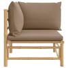 Vidaxl Narożna Sofa Ogrodowa Z Poduszkami W Kolorze Taupe, Bambusowa