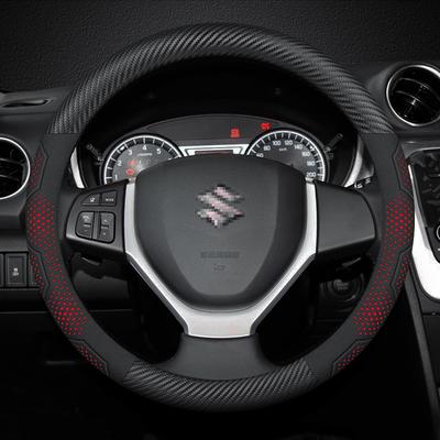 Suzuki Alto Ciaz Baleno Celerio Lgnis Jimny SX4 Swift Grand Vitara Карбоновое волокно Замша Чехол на руль автомобиля Автоаксессуары